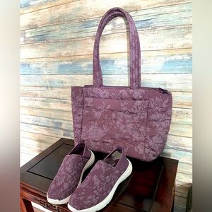 Vera Bradley computer tote bag, mauve purple color